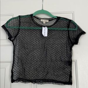 NWT Black Mesh Short Sleeve